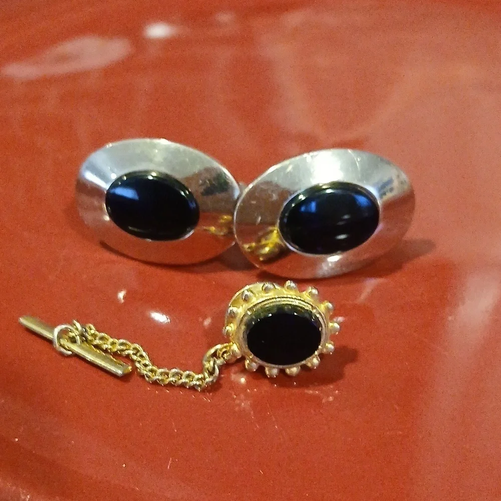 Gold and Black Cufflinks